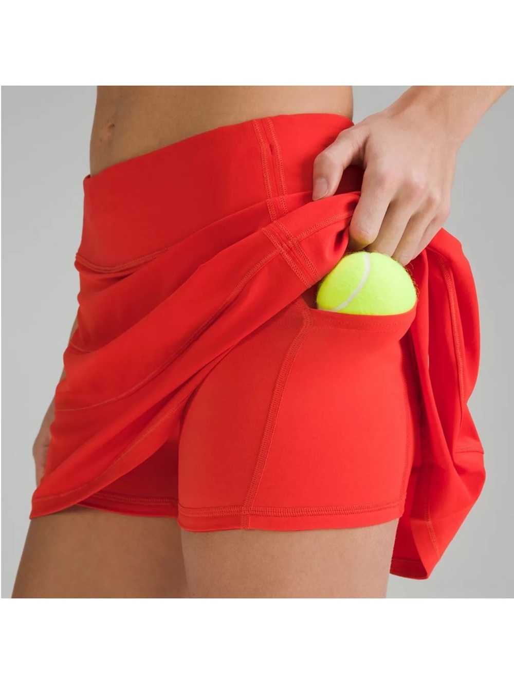 Lululemon Pace Rival Mid-Rise Skirt Tennis Skort Hot Heat Red, Size 2